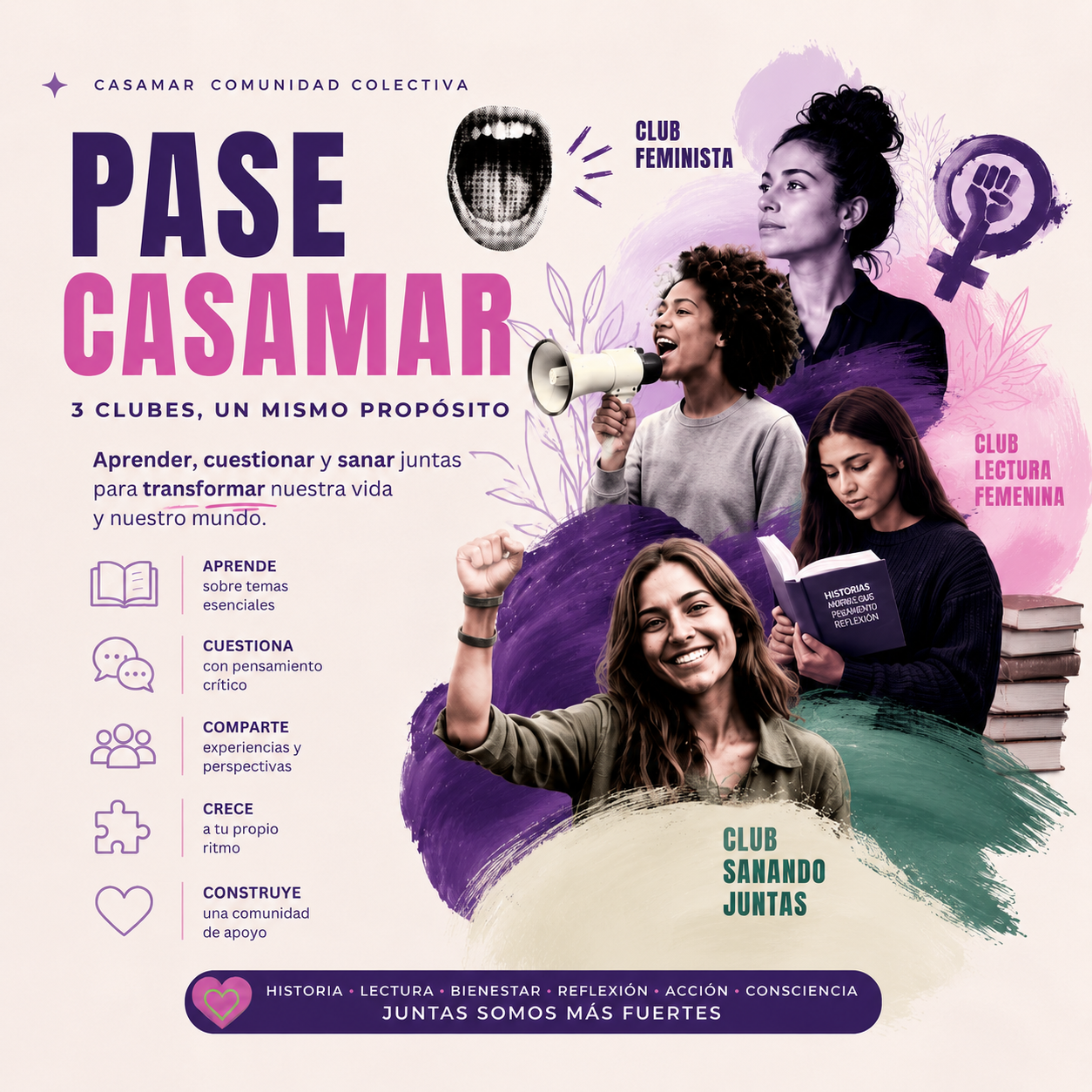 Pase CasAmar · tres clubes un mismo propósito